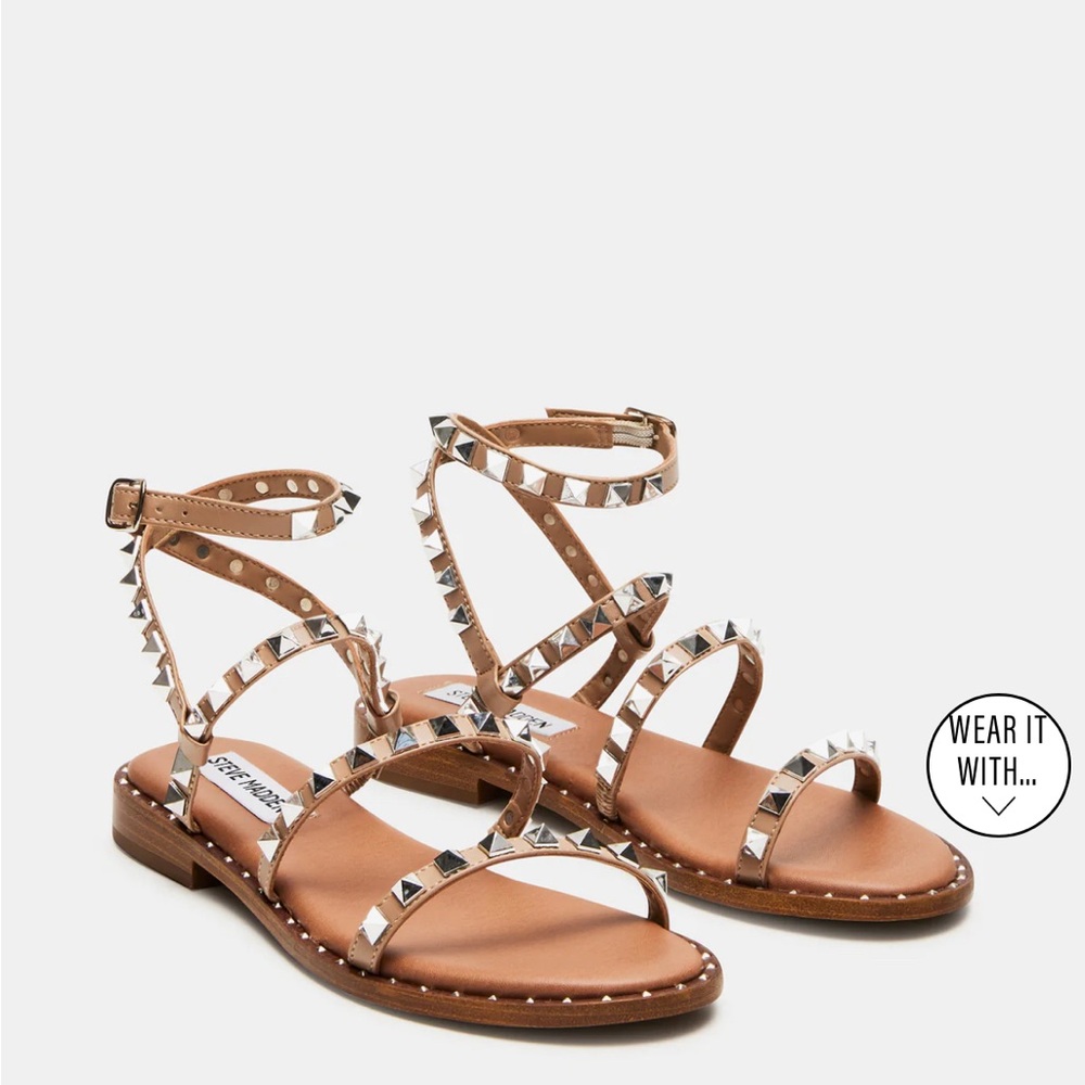 Steve Madden Tan Studded Sandals